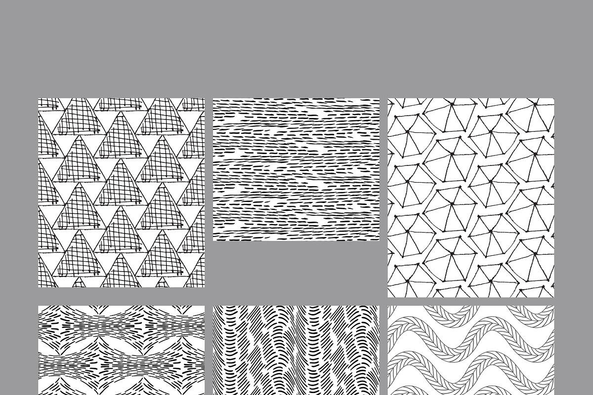 Seamless Pattern Hand Drawn B&W, a Pattern Graphic by Zebra-Finch (Photo 2 of 2)