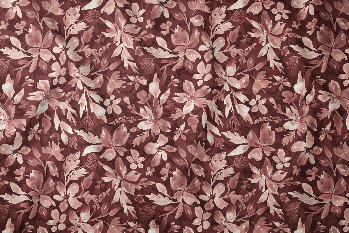 Blush Blossom Watercolor Flora Print, a Pattern Graphic by SirenaArt (Photo 8 of 16)