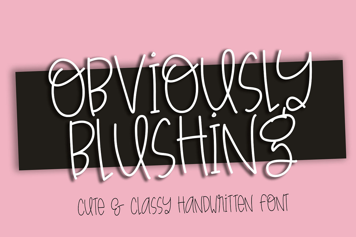 Obviously Blushing Handwritten Font, a Script Font by Sabrina Schleiger Design (Photo 1 of 3)