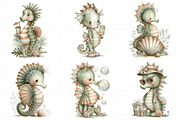 Summer Funny Seahorse Clipart, an Illustration by Daily.Designs (Thumbnail 6 of 8)