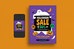 Halloween Sale Event Flyer Set, a Flyer Template by Guuver