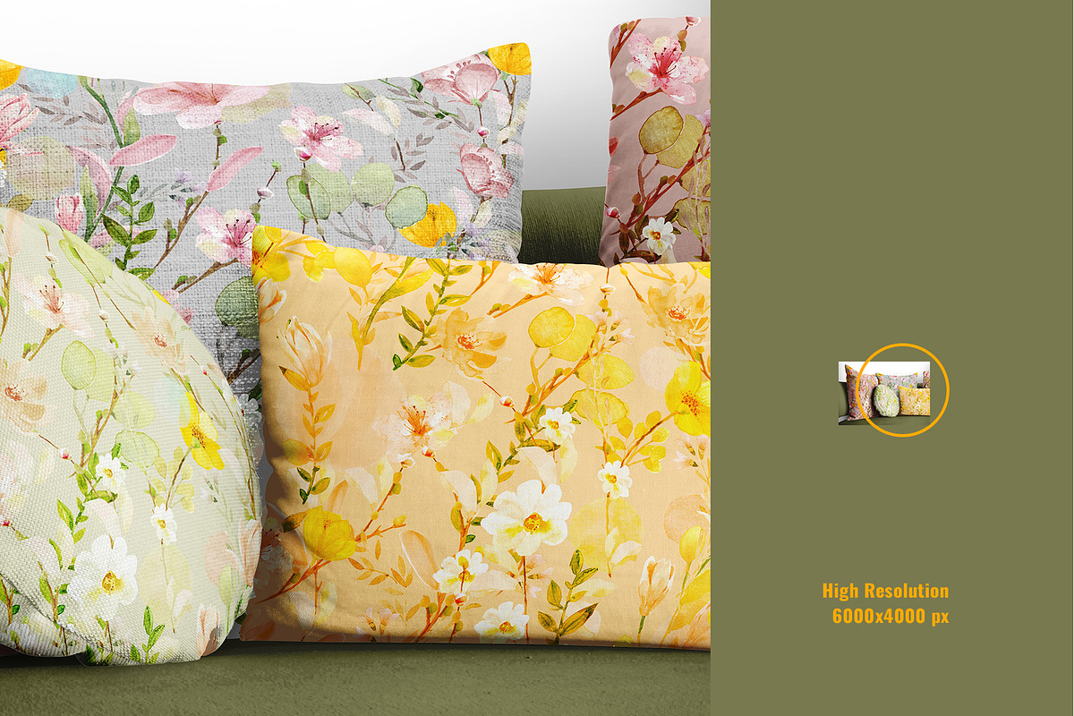 Organic Cotton Throw Pillow Mockup, a Household Mockup by Designertale (Photo 4 of 6)