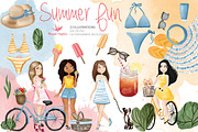 Summer days watercolor illustrations, a Person Illustration by Winged Graphics (Thumbnail 1 of 3)