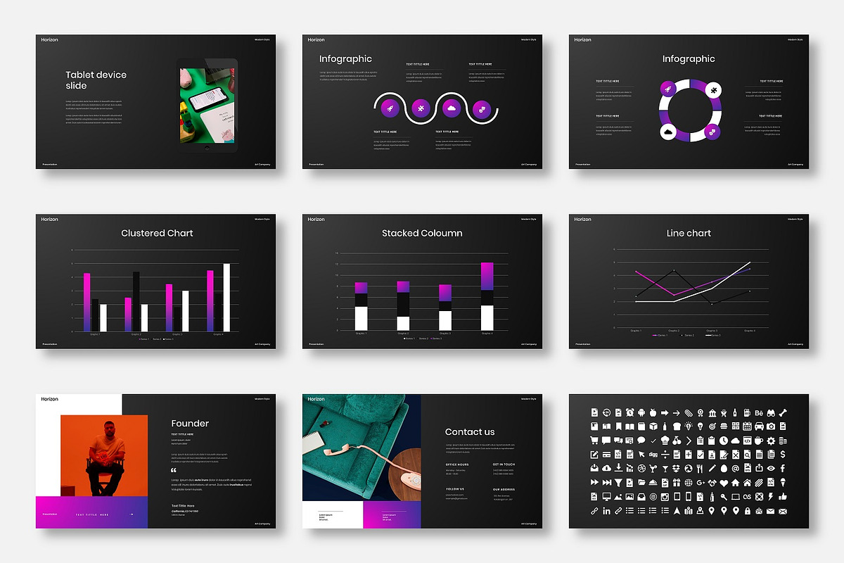 Horizon – Business PowerPoint, a Presentation Template by Dens Creative Studio (Photo 5 of 6)