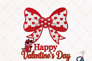 Happy Valentine Coquette Bow PNG, an Illustration by Creative Art