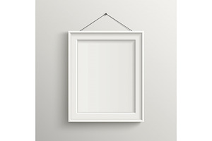 blank frame on white wall with shado, a Print Template by TotallypicRF