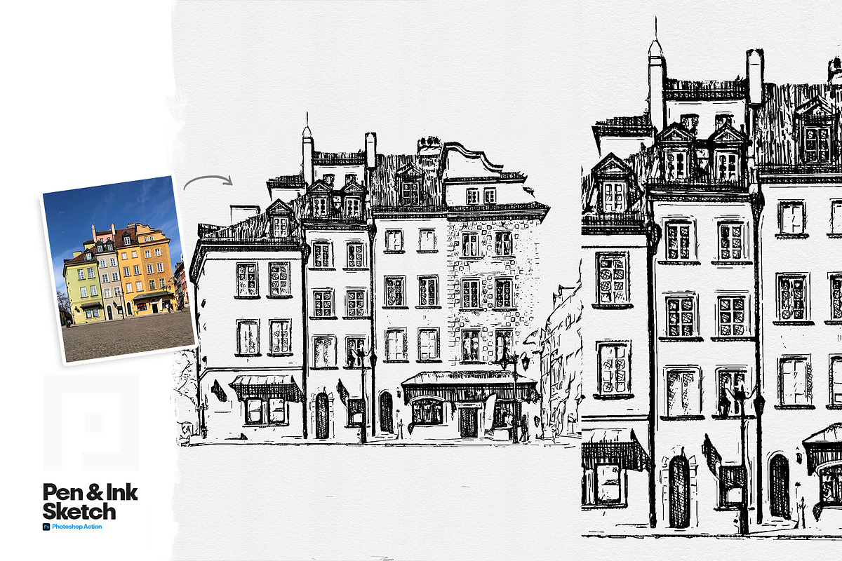 Pen and Ink Sketch Photoshop Action, an Action Add-On by Shovajit (Photo 6 of 17)