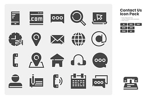 Contact Us Icon Pack, a Solid Icon by erifqizeicon