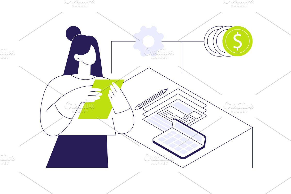 Calculating taxes abstract concept, a Finance Illustration by Visual Generation