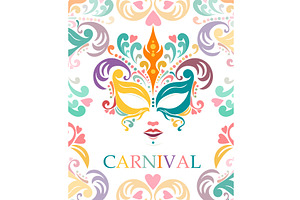 Carnival mask. Festive background, an Illustration by Nenahliadava Design