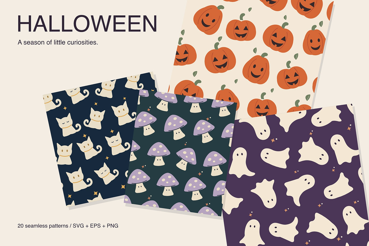 20 Halloween Seamless Patterns, a Pattern Graphic by Oday Noon (Photo 1 of 9)