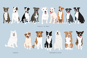 140 Detailed Dogs Clip Art Bundle