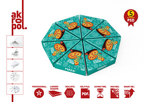 Pizza Slice Box Packaging Mockup