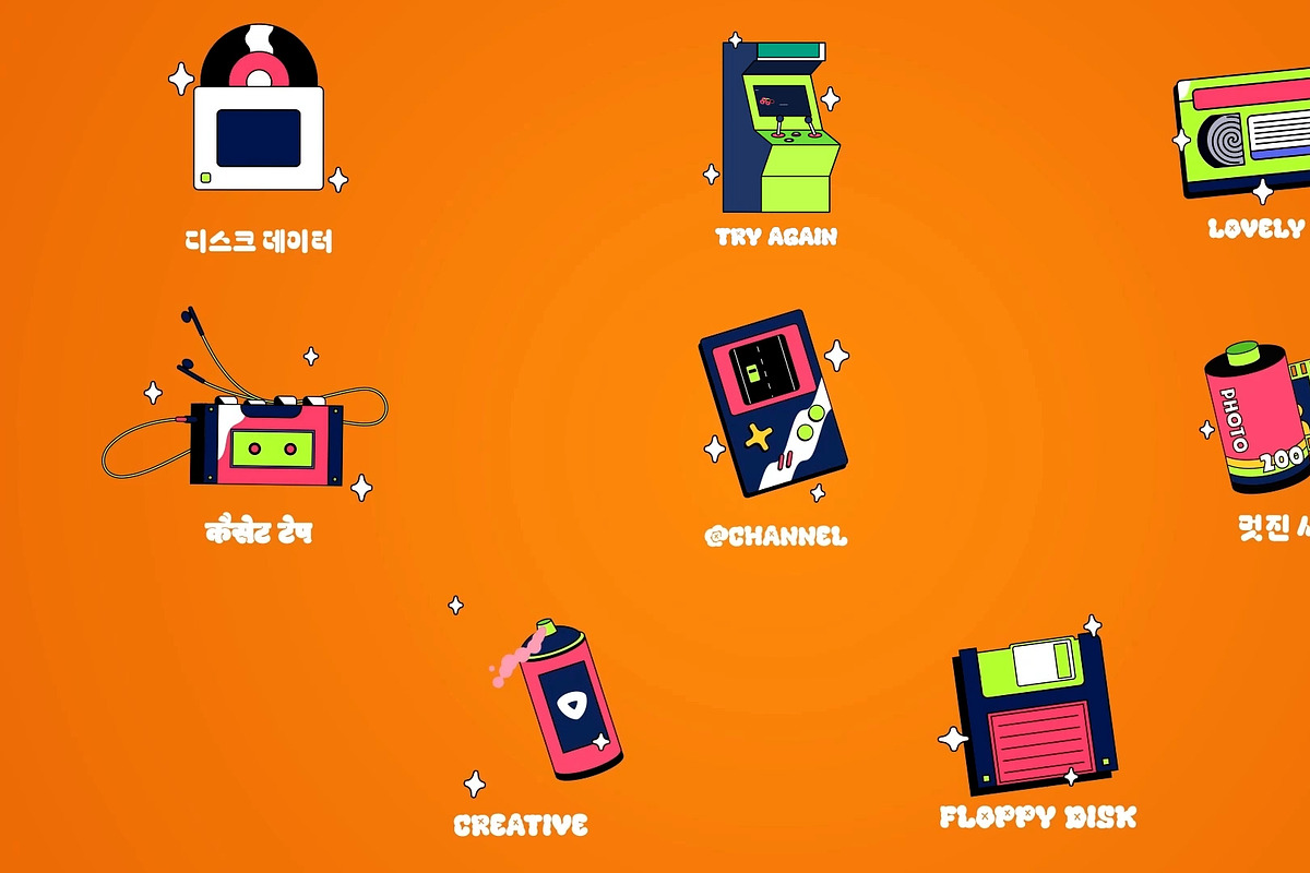 Retro Things Icons And Titles FCPX, a Templates & Theme by 2dfx (Photo 1 of 2)