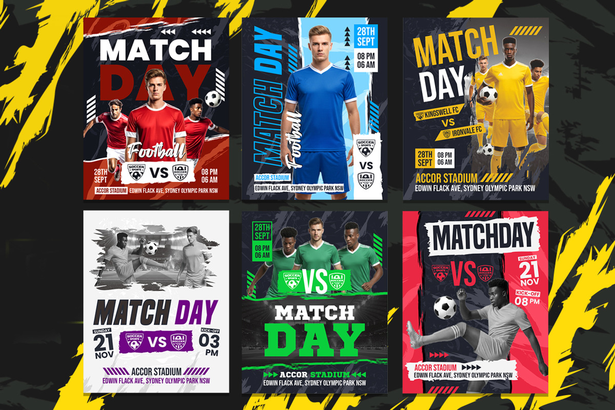 Football Match Day Instagram Post, a Social Media Template by Jiwstudio (Photo 2 of 4)