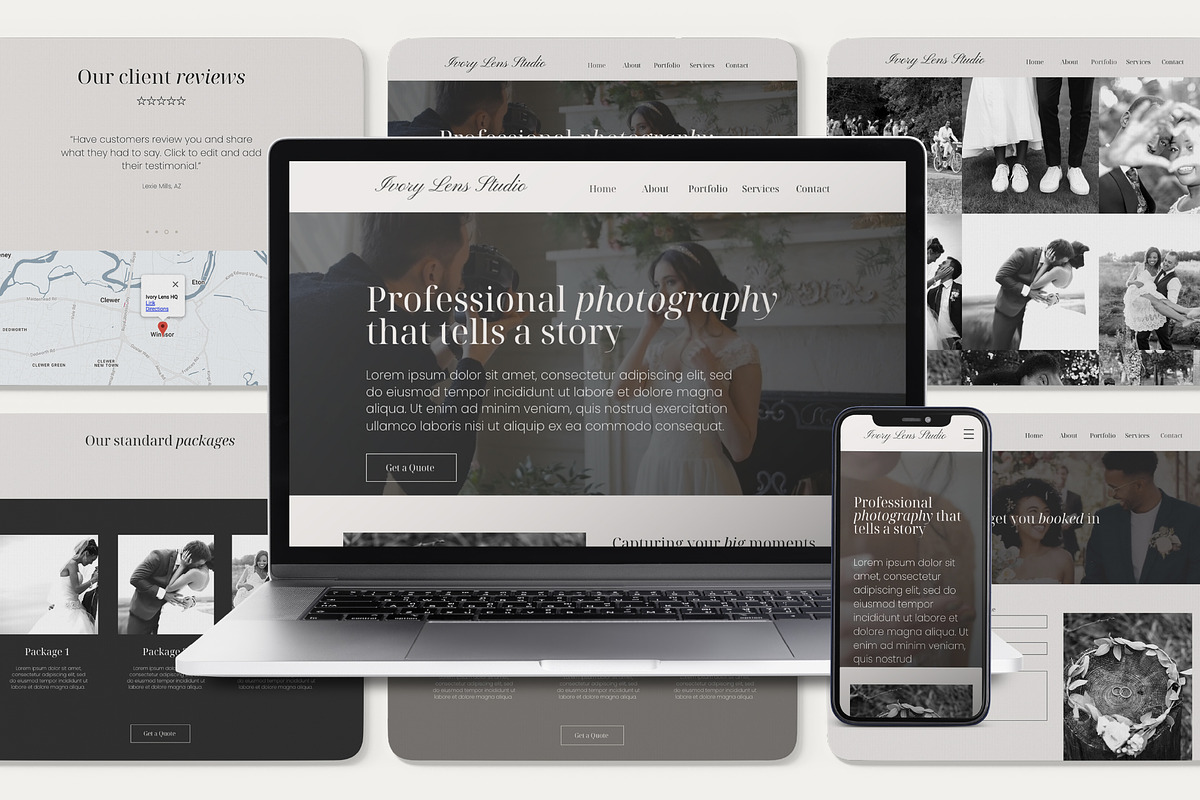 Wix Wedding & Photography Website, a Wix Template by Sky Dore Design (Photo 8 of 11)