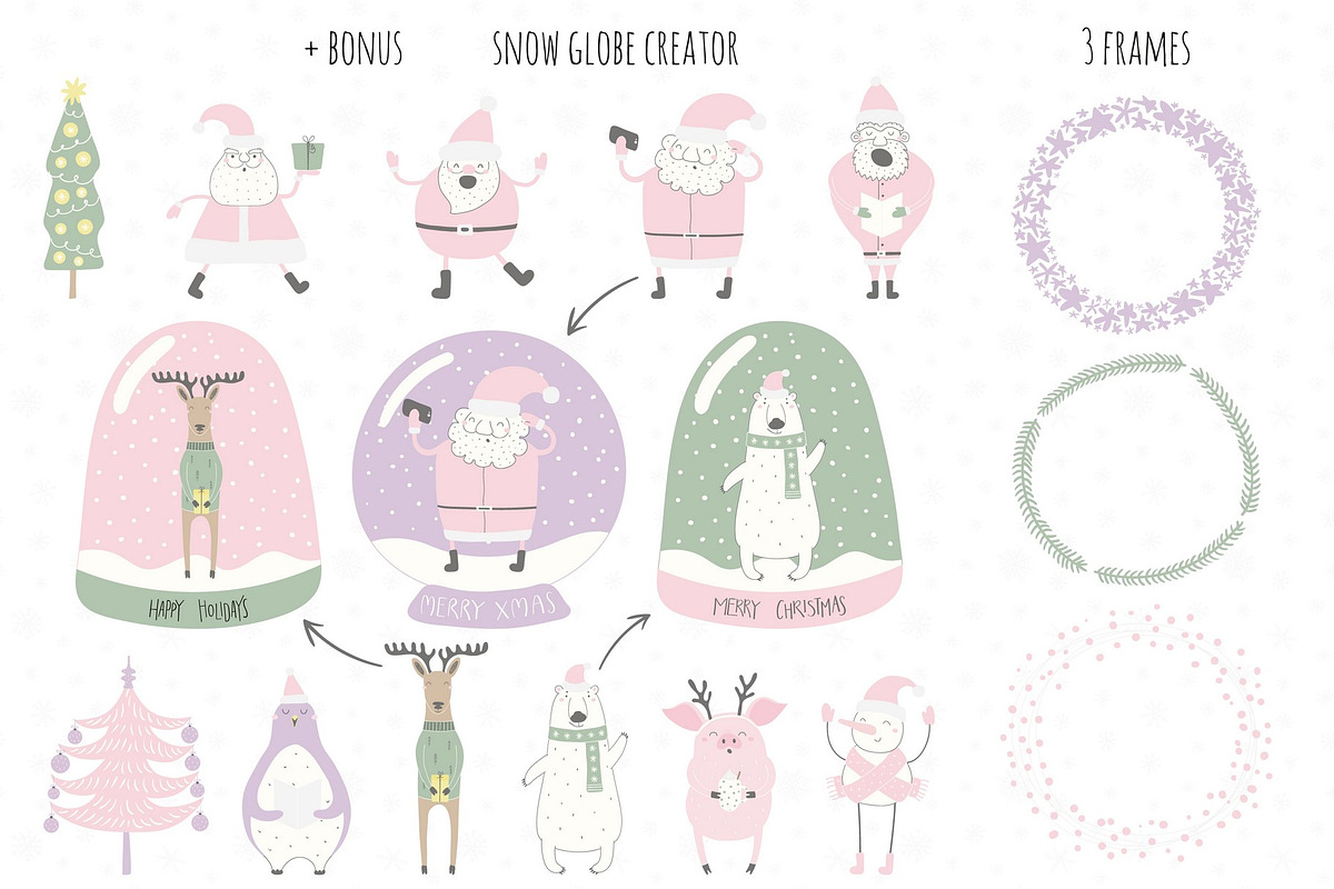 Funny Pastel Christmas Vector Art, a Seasonal Illustration by sceptical cactus (Photo 13 of 14)