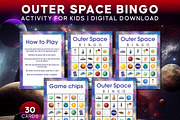 Outer Space Bingo Printable, a Print Template by Graphicsnext (Thumbnail 1 of 4)