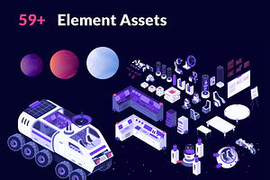 Isometric Space Illustration