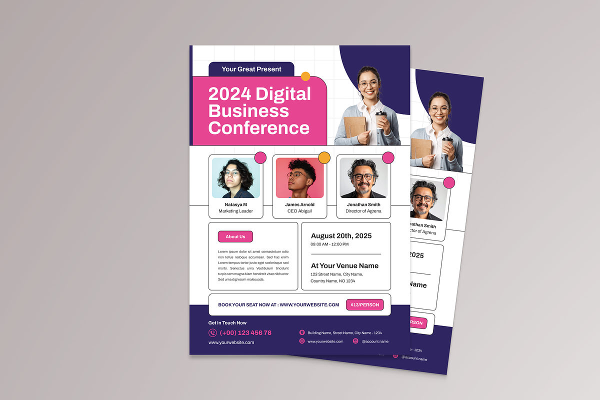 Digital Business Conference Flyer, a Flyer Template by MMPixelCraft (Photo 1 of 5)
