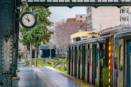 Train Arriving at Station, Athens, Greece, a Transportation Photo by DanFLCreativo