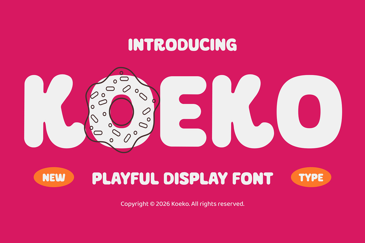 Koeko – Fun Display Font, a Font by Studio Moara (Photo 1 of 7)