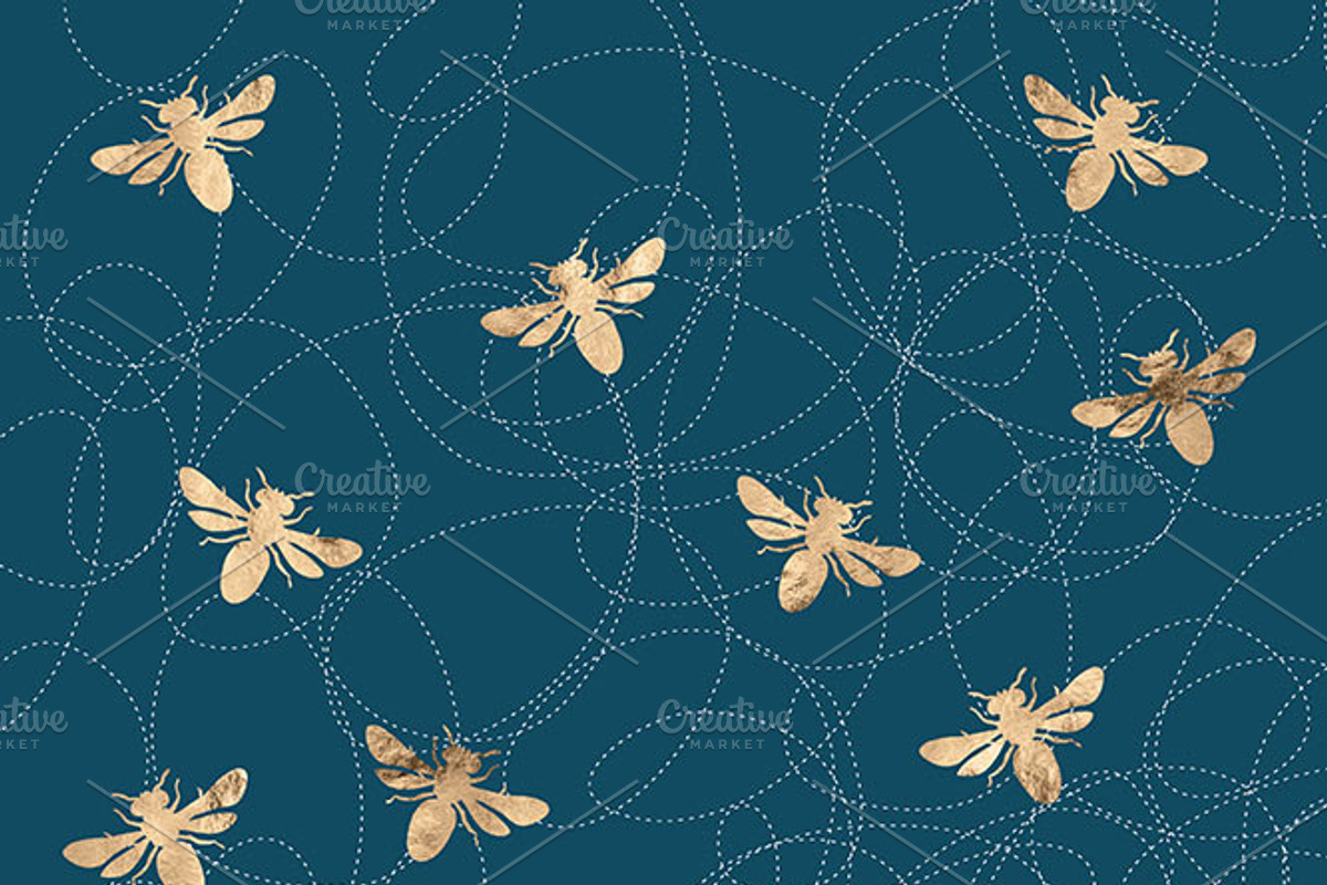 Textured Navy & Gold Holiday Set, a Pattern Graphic by Blixa 6 Studios (Photo 2 of 5)