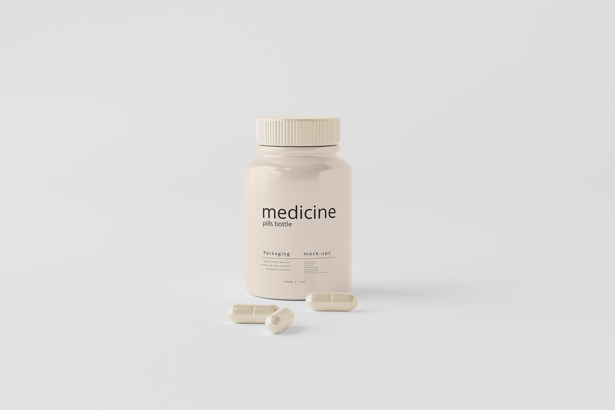 Capsules Bottle Mockups, a Cups & Container Mockup by pmvch (Photo 6 of 10)