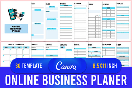 Online Business Planner Template, a Stationery Template by Designmela01