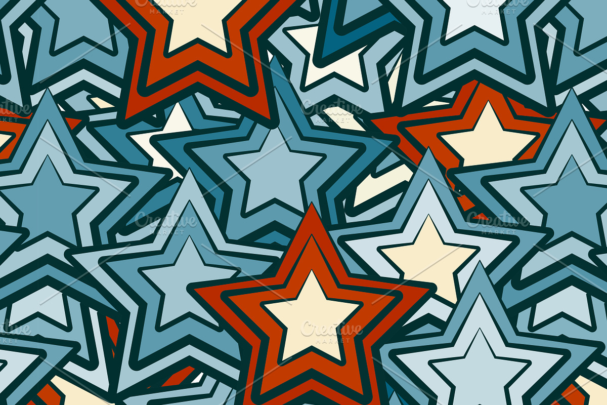 Star Seamless Patterns, a Pattern Graphic by Gudiny (Photo 4 of 11)