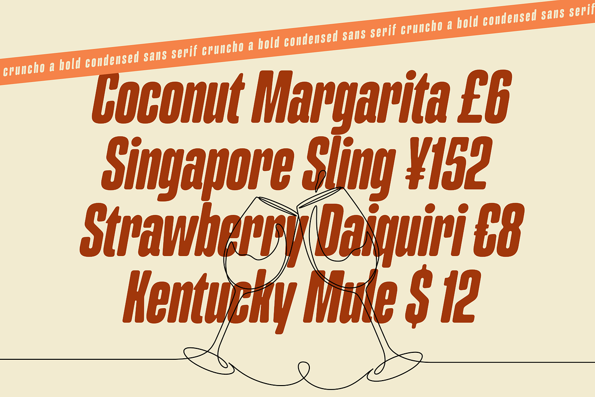 Cruncho - A Bold Condensed Sans, a Sans Serif Font by Ainun Jinan (Photo 4 of 12)