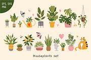 Houseplants, cat and butterflies, an Illustration by WinWinFolly (Thumbnail 1 of 2)