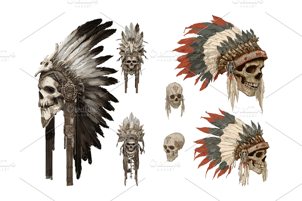 Indian headdress bonnet cartoon, an Object Illustration by Onyx
