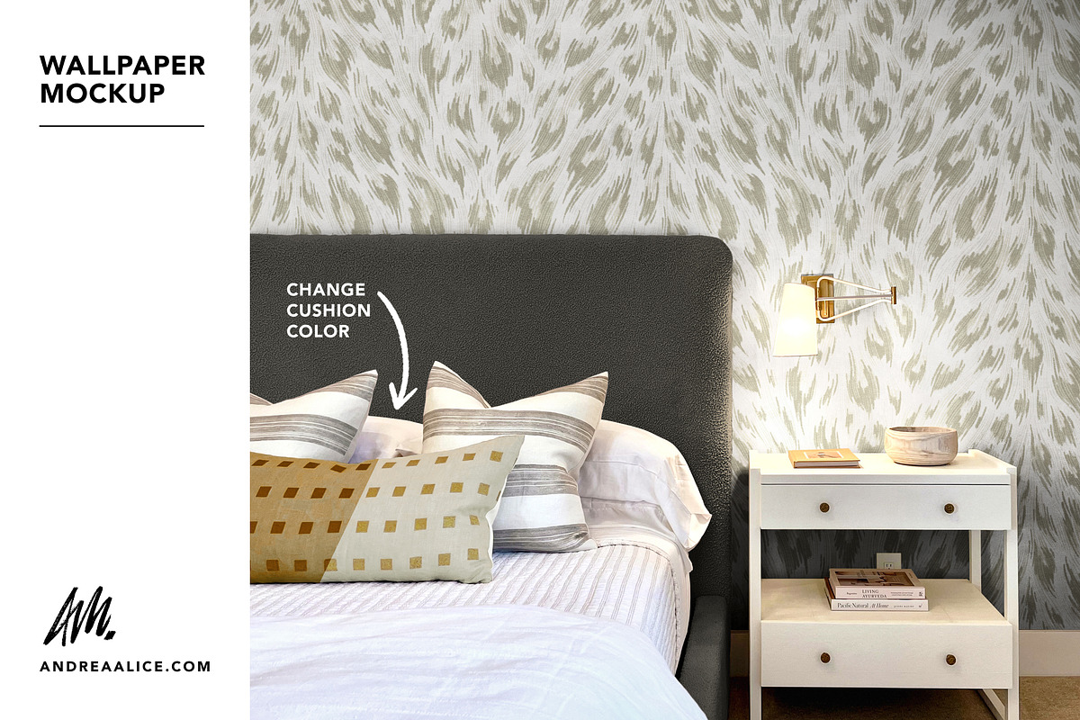 Wallpaper Mockup - Bedside 01, a Household Mockup by Andrea Muller (Photo 3 of 7)