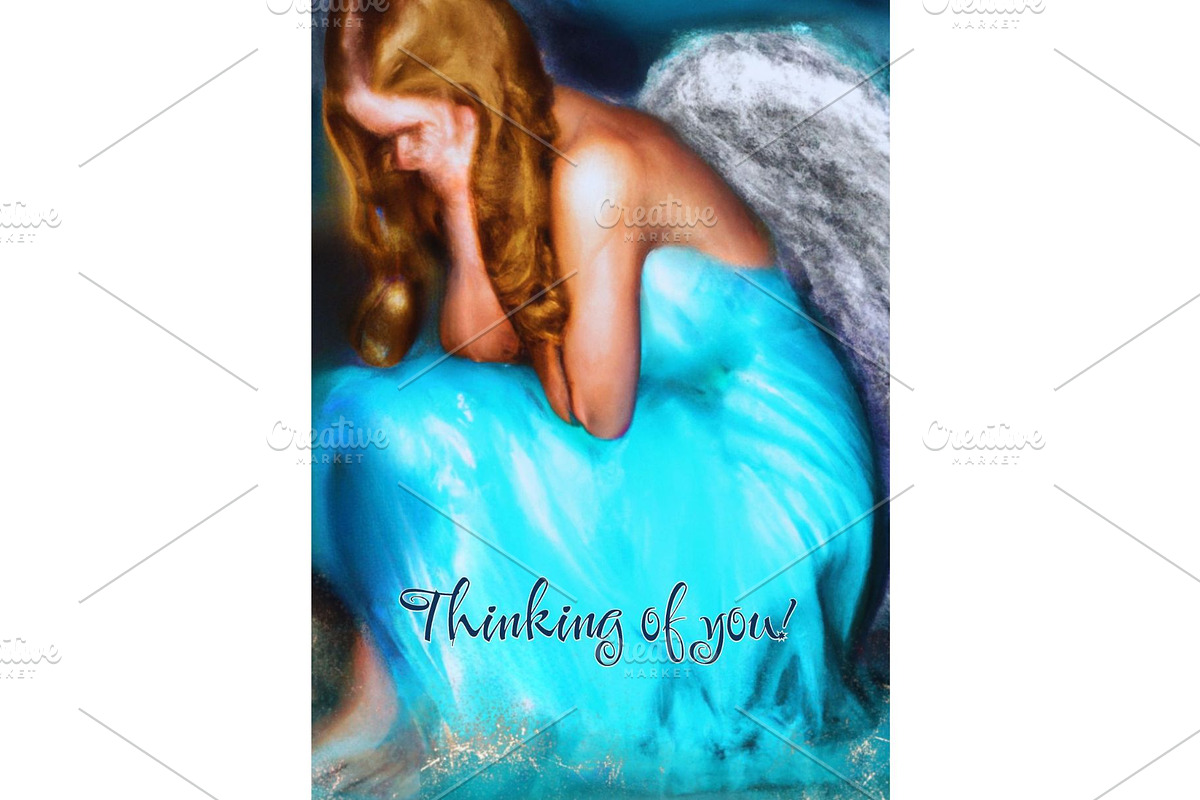 Custom art, Card print- Angel, a Card Template by Boho Pixel Dust (Photo 4 of 7)