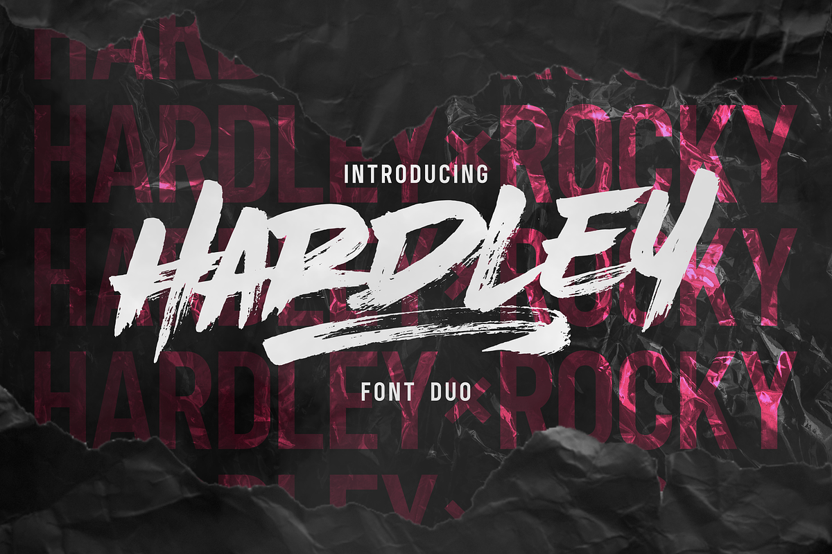 Hardley Brush x Rocky (font duo), a Handwritten Font by Negara Studio (Photo 1 of 12)