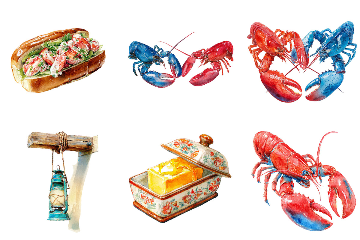 Coastal Lobster Living Clipart, an Illustration by DreamArtGraphic (Photo 4 of 8)