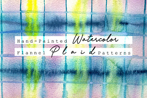 Hand Drawn Watercolor Plaid Patterns