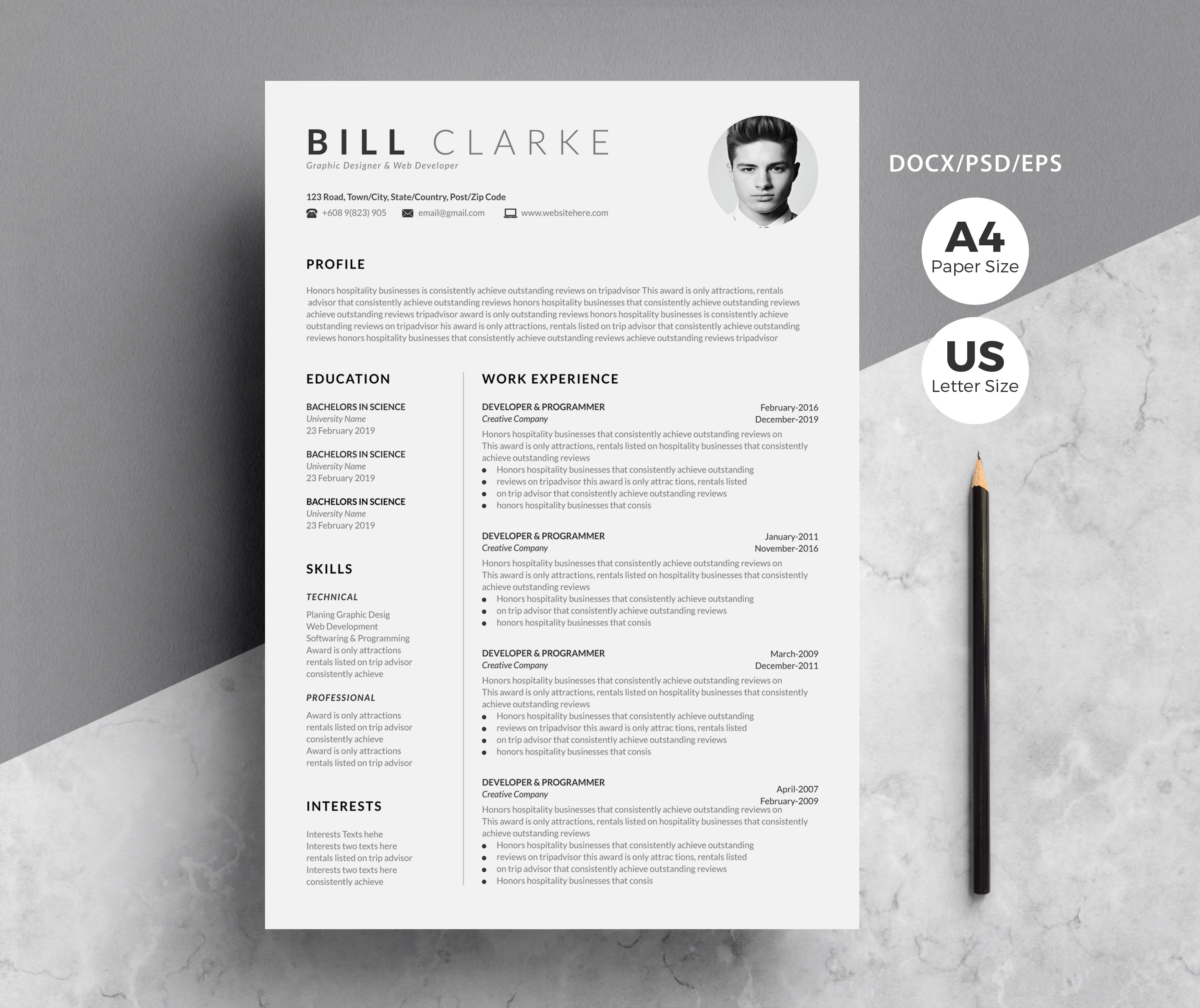 Word Resume & Cover Letter, a Resume Template by WhiteGraphic