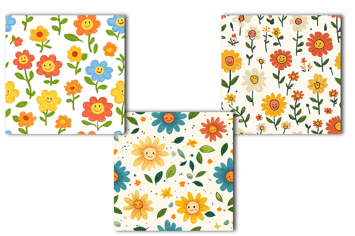 Hand Drawn Flower Seamless Pattern, an Illustration by OK Design (Photo 2 of 4)
