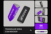 Triangular Soda Can Mockup, a Mockup by hiddemaru (Thumbnail 1 of 4)