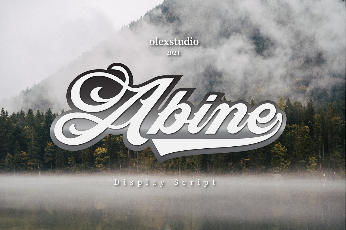 Abine - Display Script, a Script Font by Olexstudio (Photo 1 of 7)