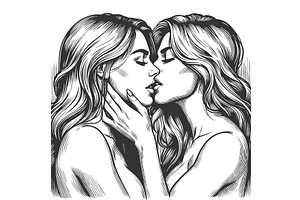 Romantic Vintage Illustration of Two, a Person Illustration by AlexArt
