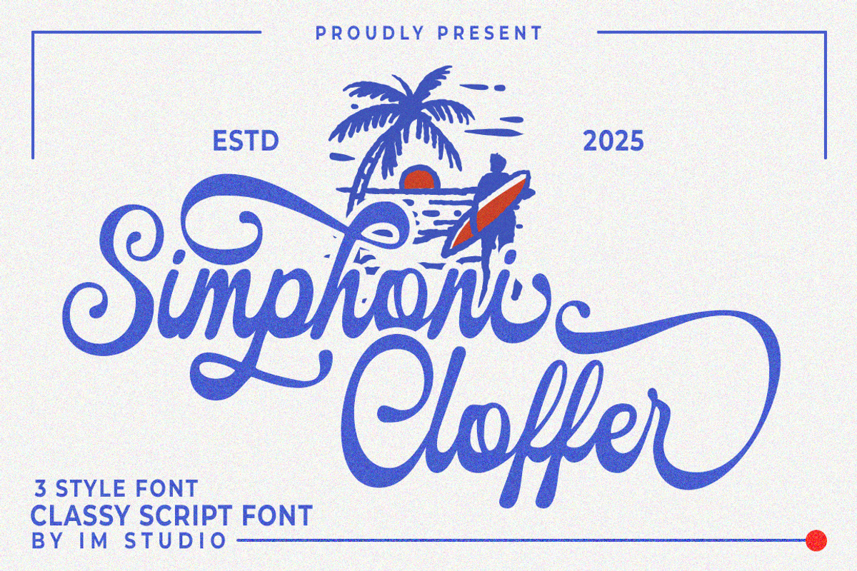 Simphoni Cloffer, a Script Font by IM Studio (Photo 1 of 11)