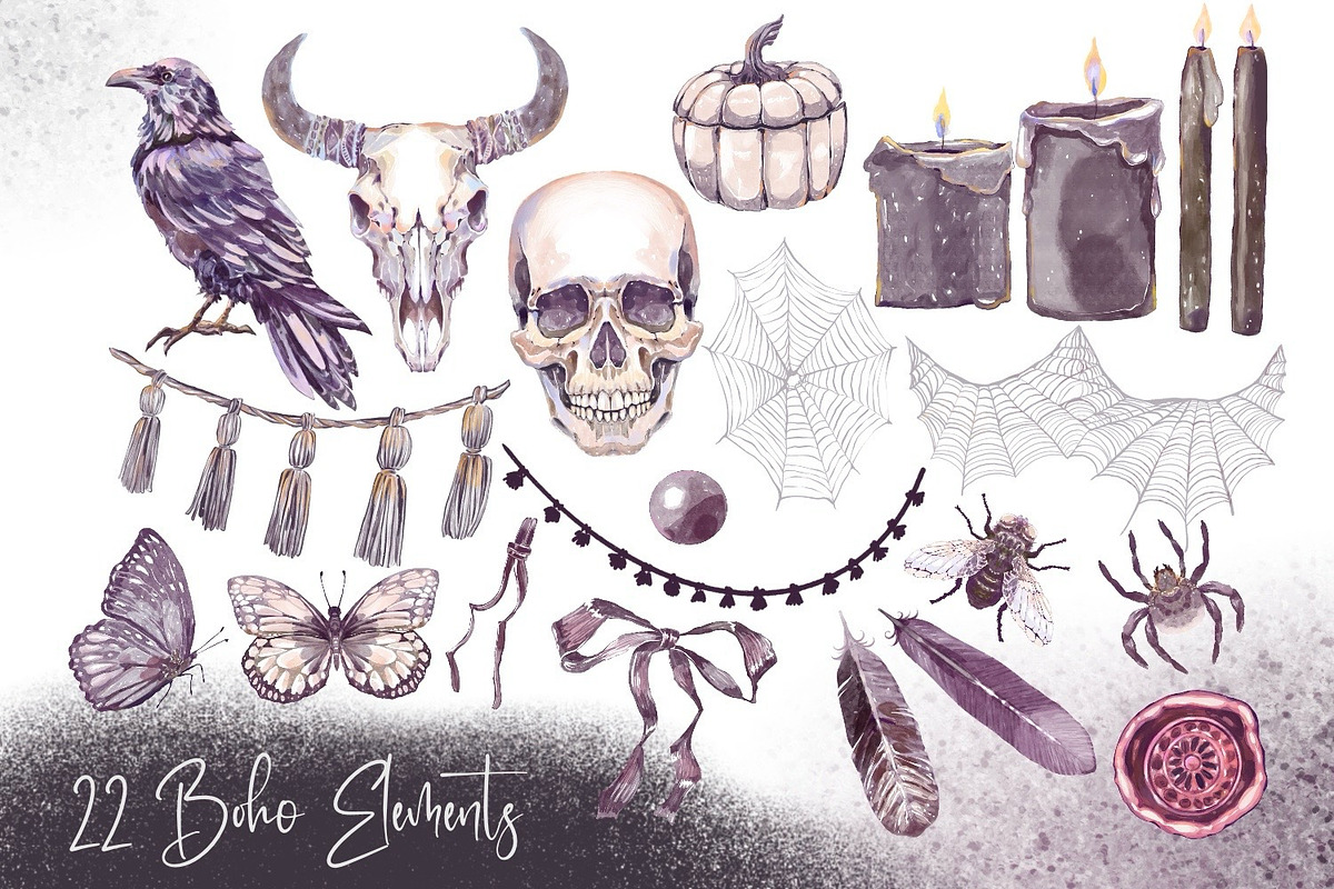 Boho Mystery Halloween collection, a Decorative Illustration by Shabbypie (Photo 4 of 14)