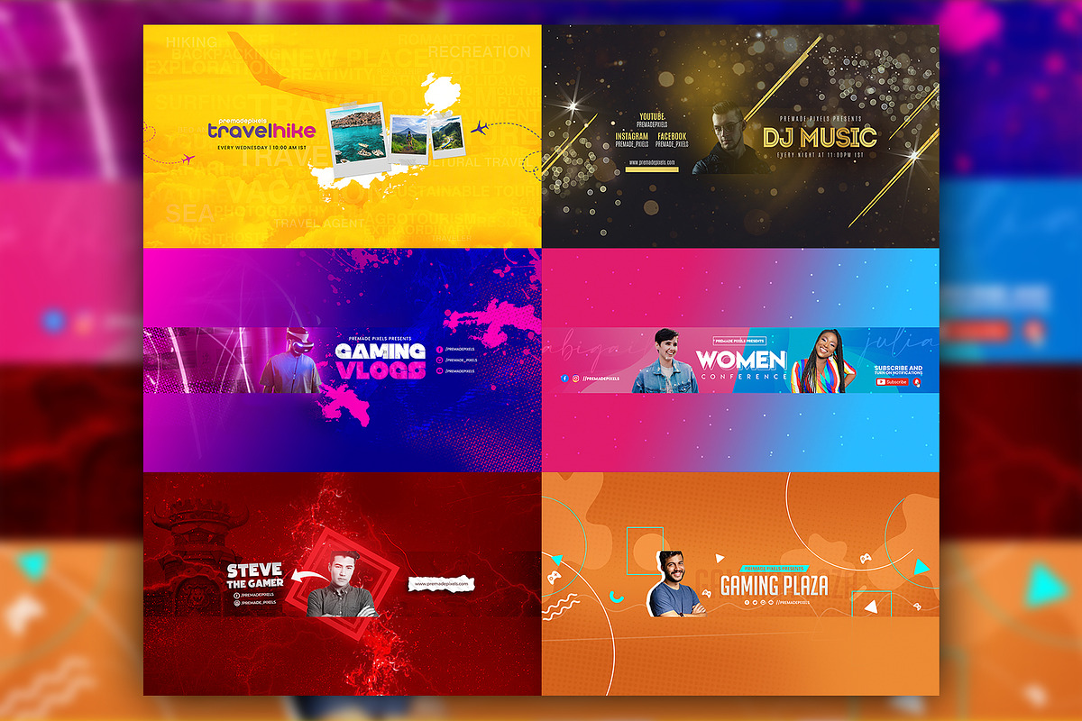 Youtube Channel Banners Set 10, a Social Media Template by PremadePixels.com (Photo 2 of 2)