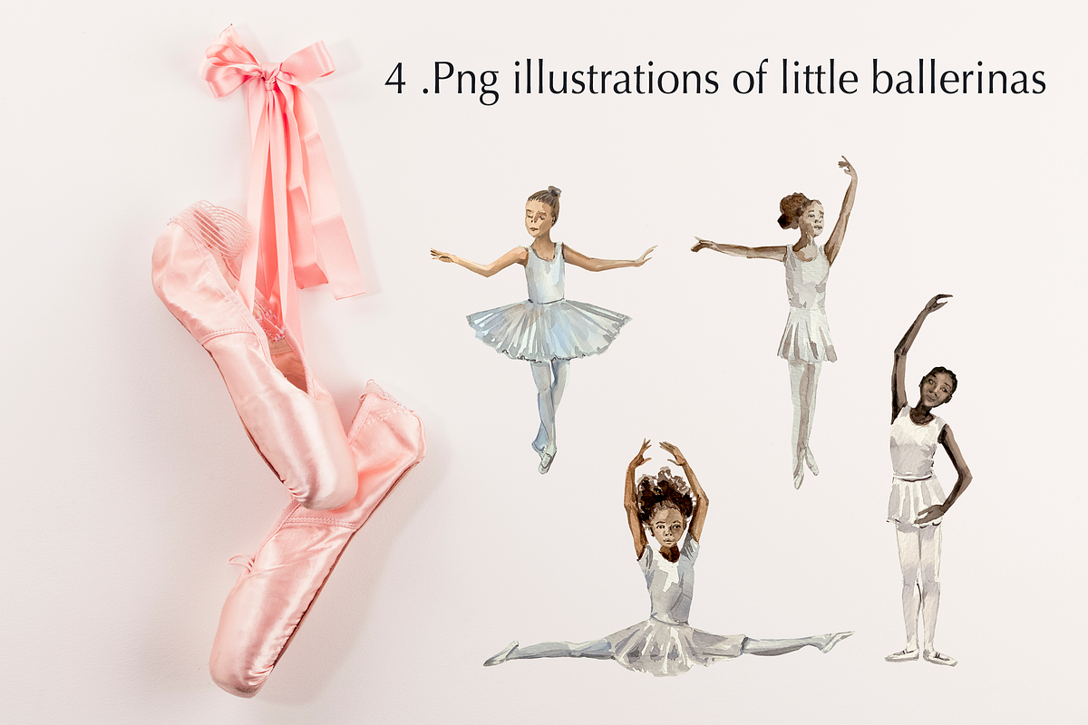 Kids Ballet Watercolor Clip Art Set, a Person Illustration by Tati Bordiu (Photo 4 of 5)