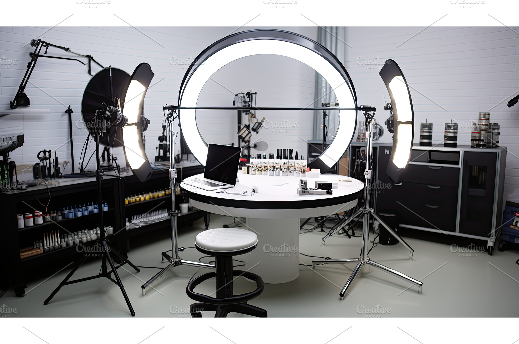 uniform ring light studio ai, a Technology Photo by pikepicture