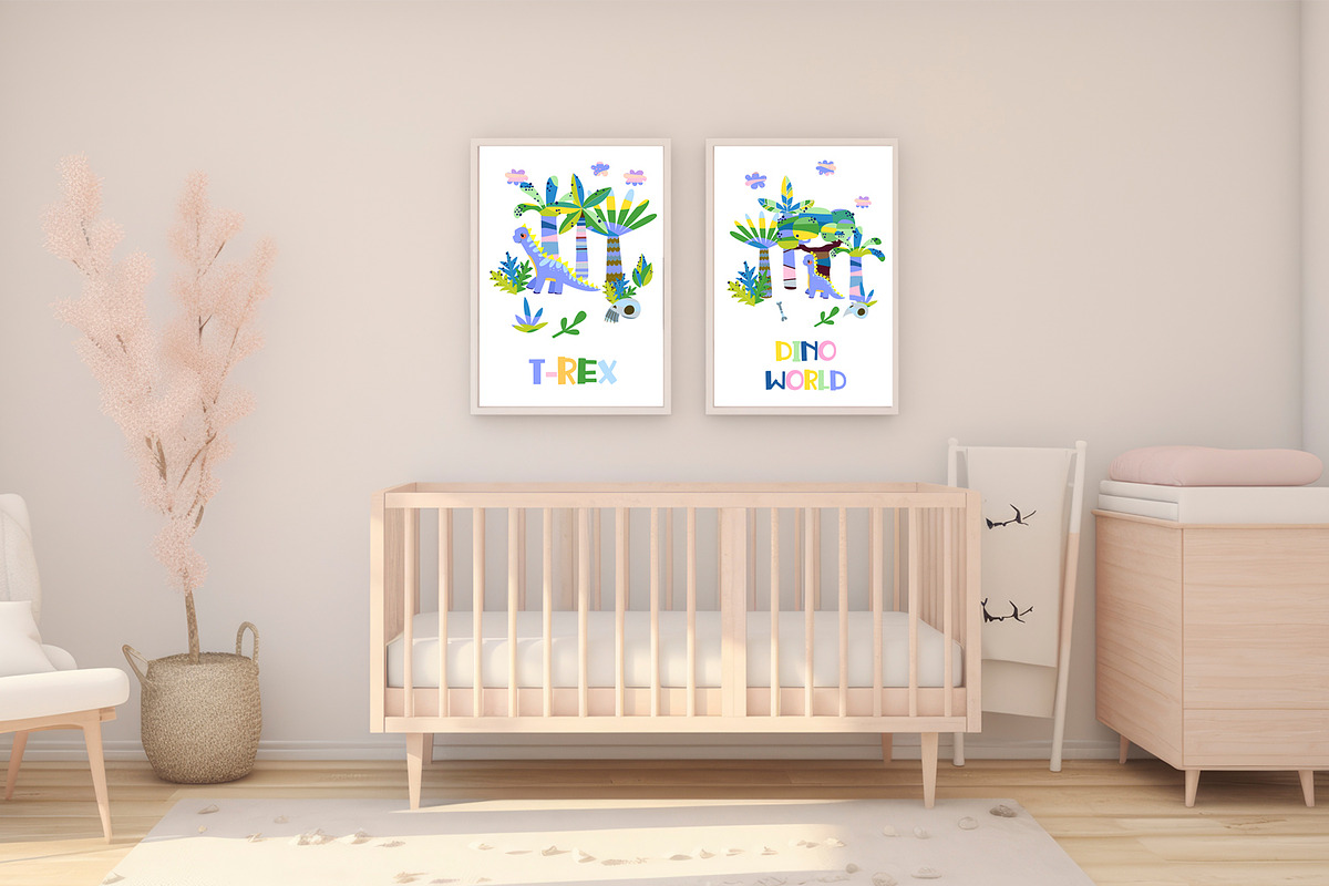 Cute Cartoon Cards with Dinosaurs, an Animal Illustration by the_myro (Photo 7 of 10)
