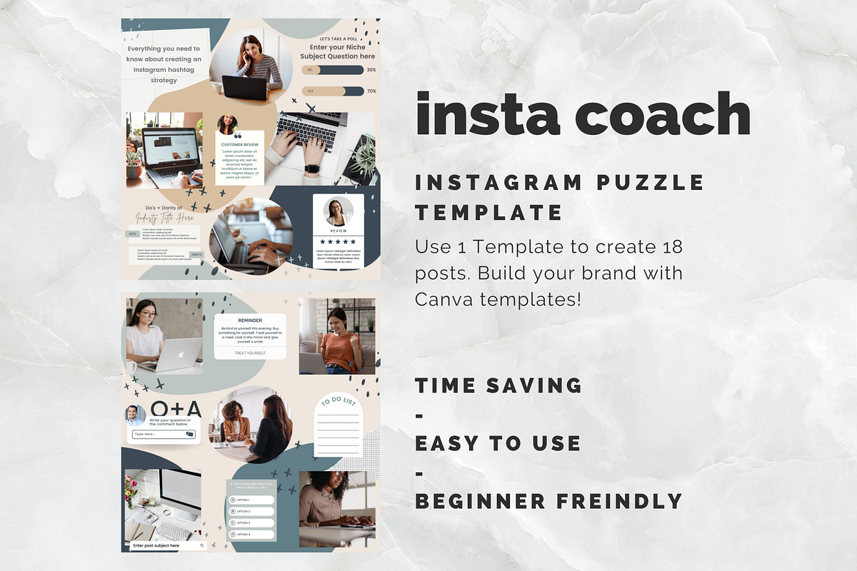 Blues Instagram Puzzle Template, a Social Media Template by Social Assumptions (Photo 9 of 10)